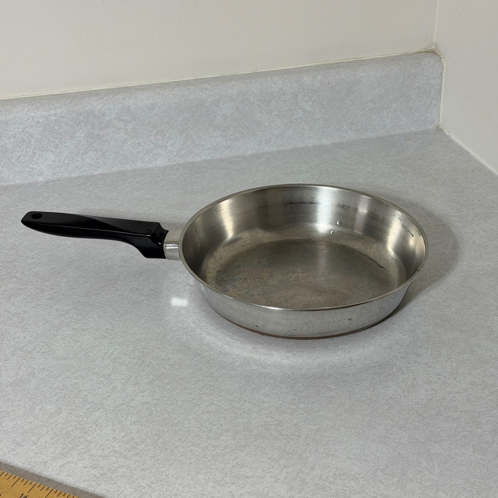 Ekcoware‎ Stainless Steel Skillet Thick Copper Bottom 9 Inch Frying Pan Vintage
